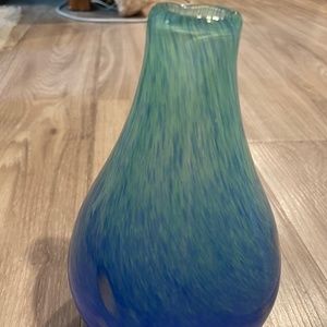 Blue and green small glass vase
